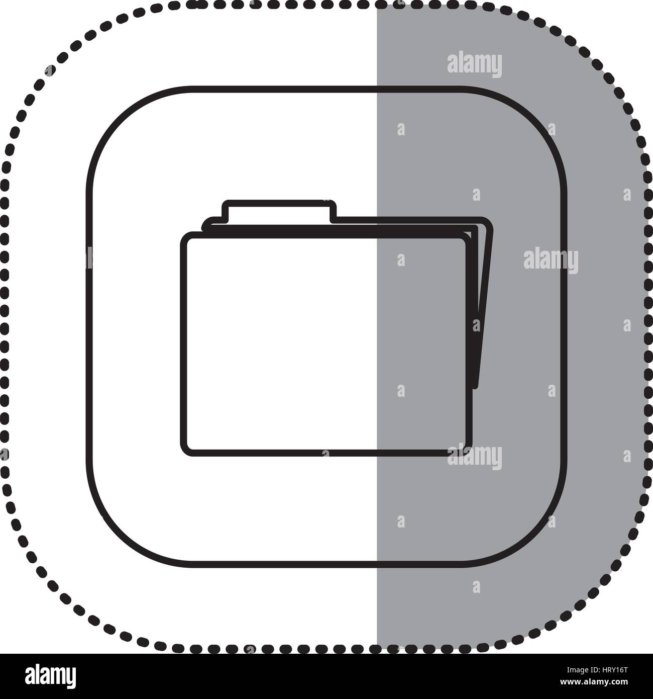 monochrome contour with square sticker of folder icon Stock Vector ...