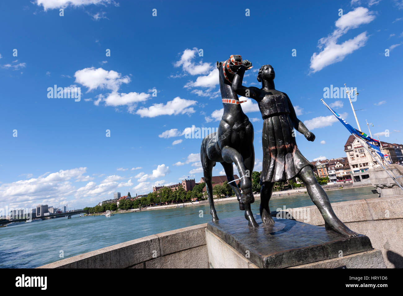 Sculpture of Amazon with horse by artist Carl Nathan Burckhardt