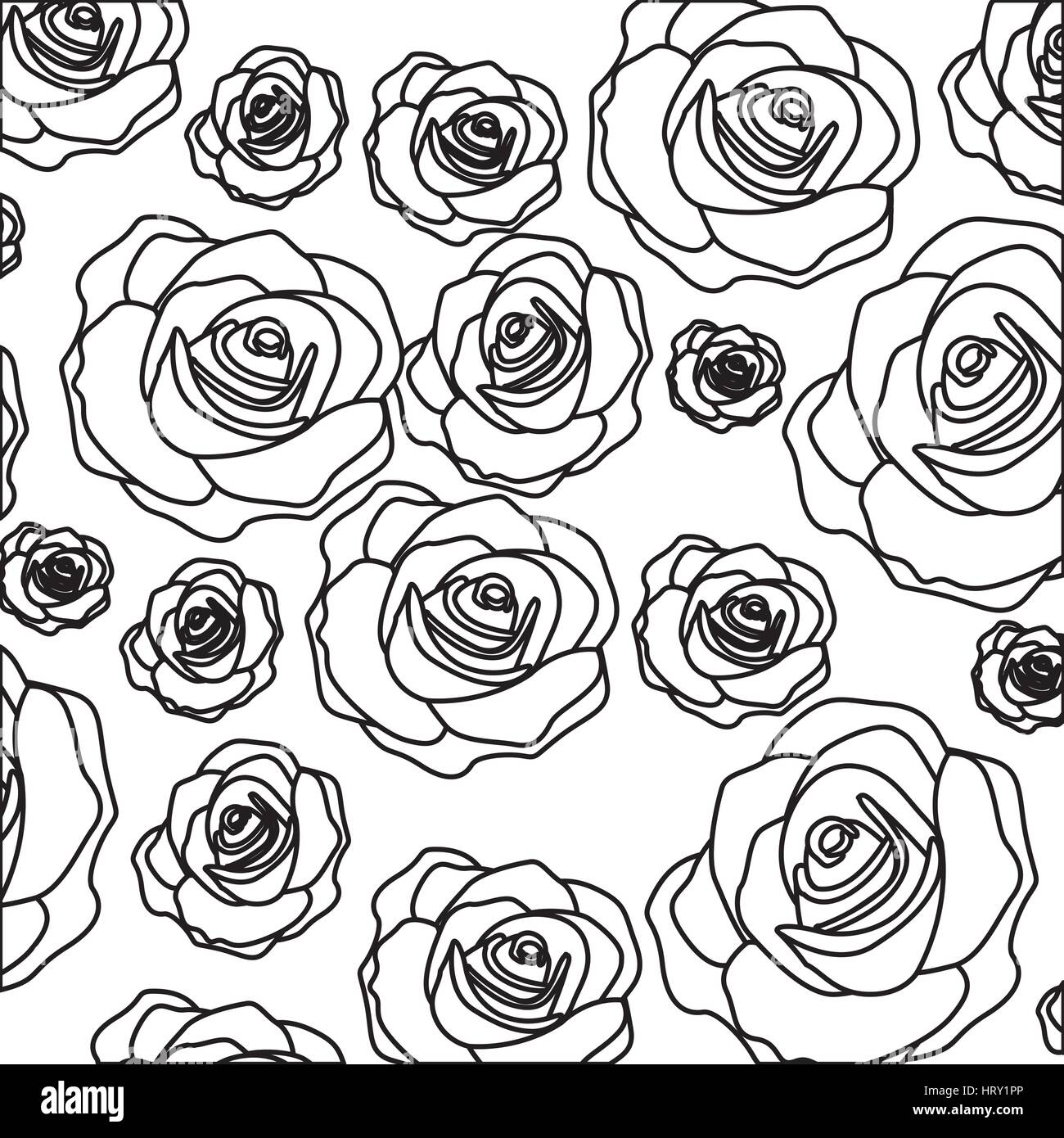 silhouette pattern bud roses floral design Stock Vector Image & Art Alamy