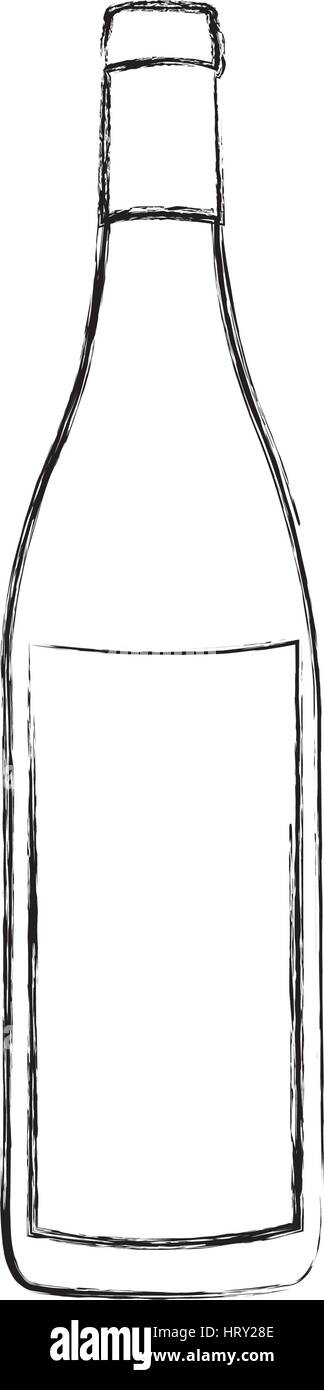 monochrome blurred contour of glass bottle Stock Vector Image & Art - Alamy