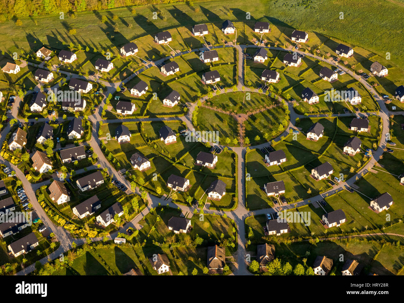 Van der Valk Ressort Linstow with scale in county Apartments, round settlements, designer settlement, cottages, residential park, Dobbin-Linstow, Meck Stock Photo