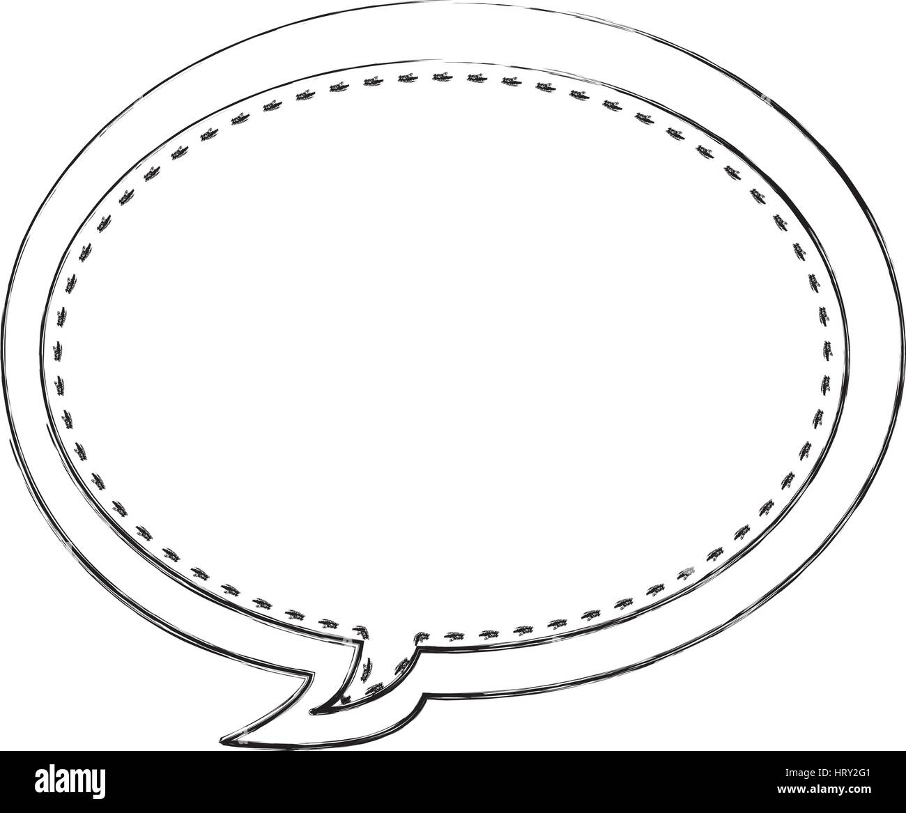 monochrome blurred contour of oval bubble frame callout dialogue Stock