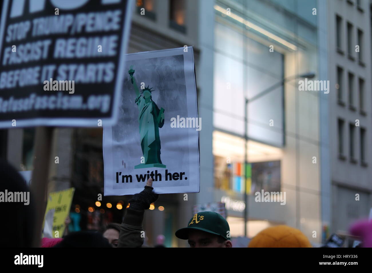 New York Womens March Protest Stock Photo - Alamy
