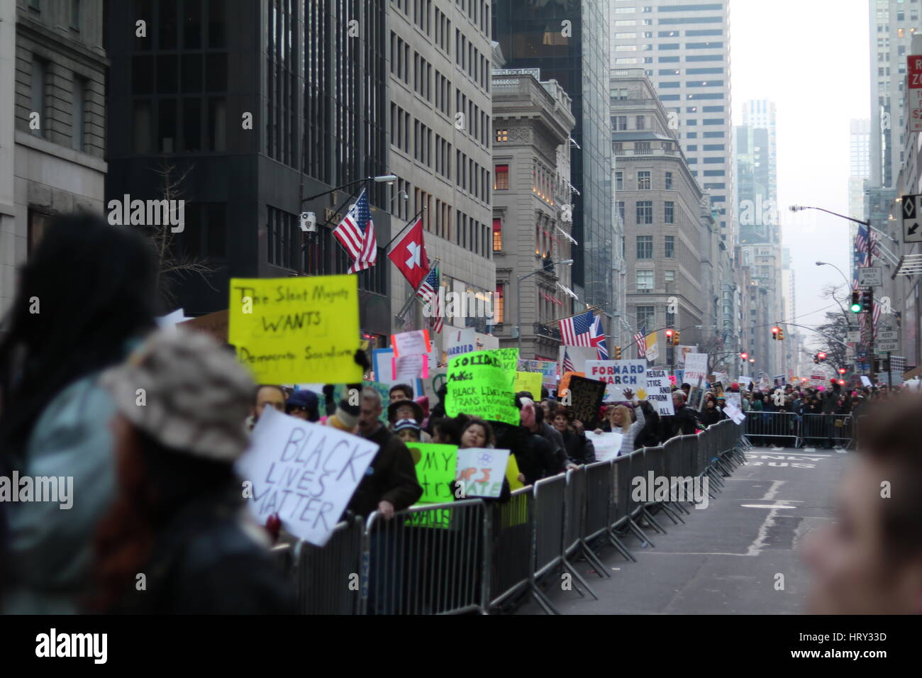 New York Womens March Protest Stock Photo - Alamy