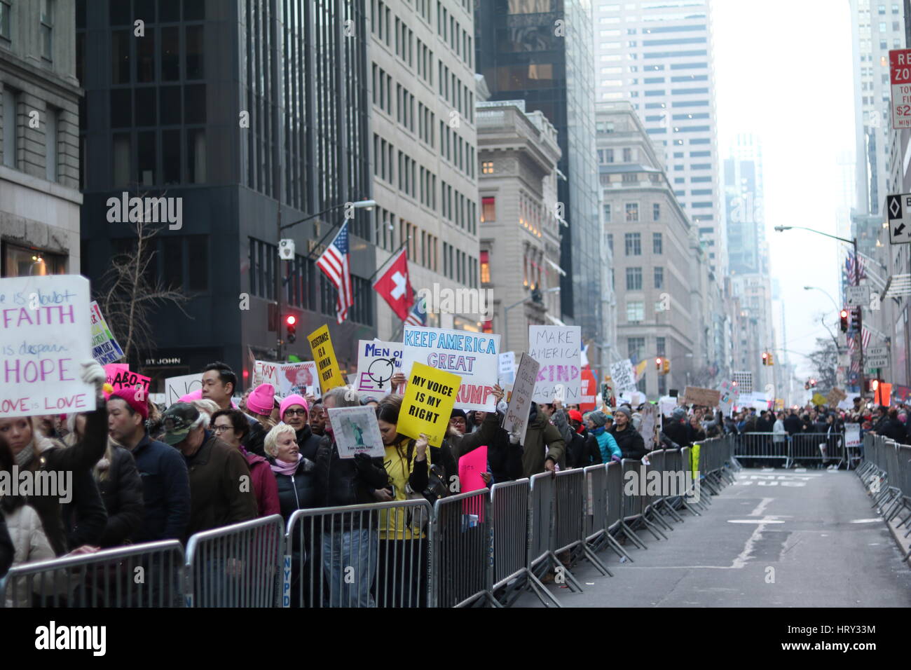 New York Womens March Protest Stock Photo - Alamy