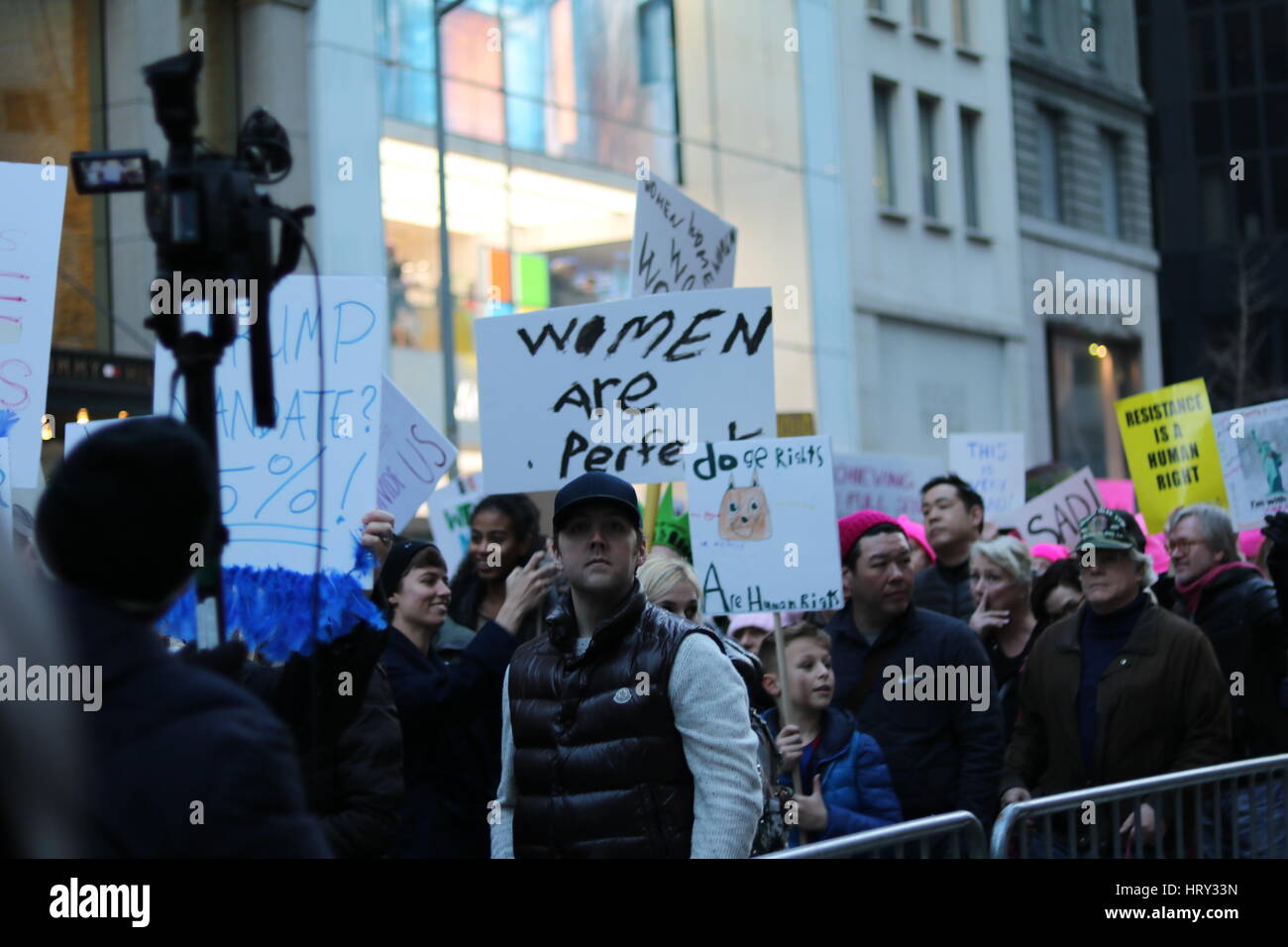 New York Womens March Protest Stock Photo