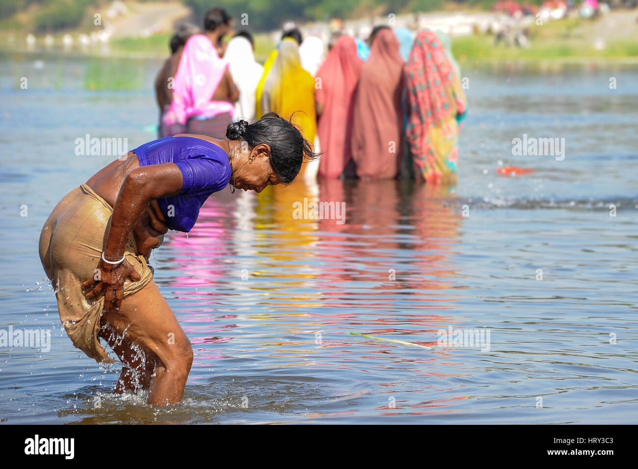 Ritual Bathing In The Waters During Baneshwar Mela Stock Photo Alamy