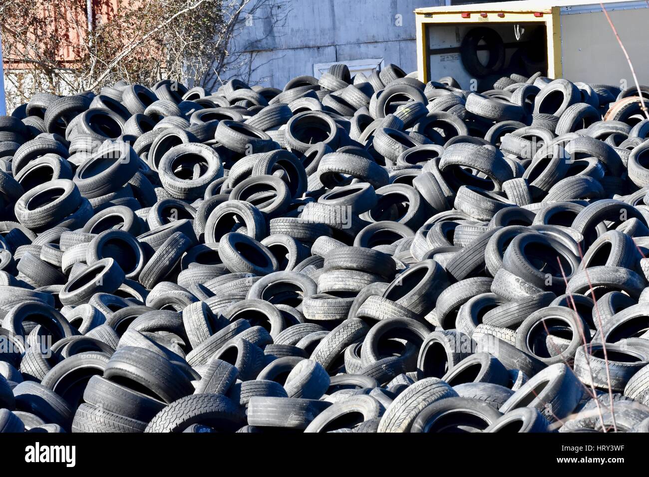Used tire graveyard Stock Photo Alamy