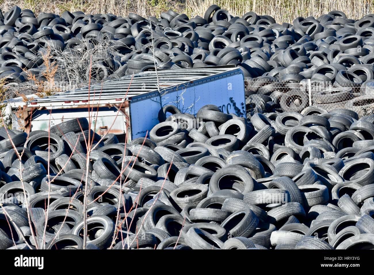 Used tire graveyard Stock Photo Alamy