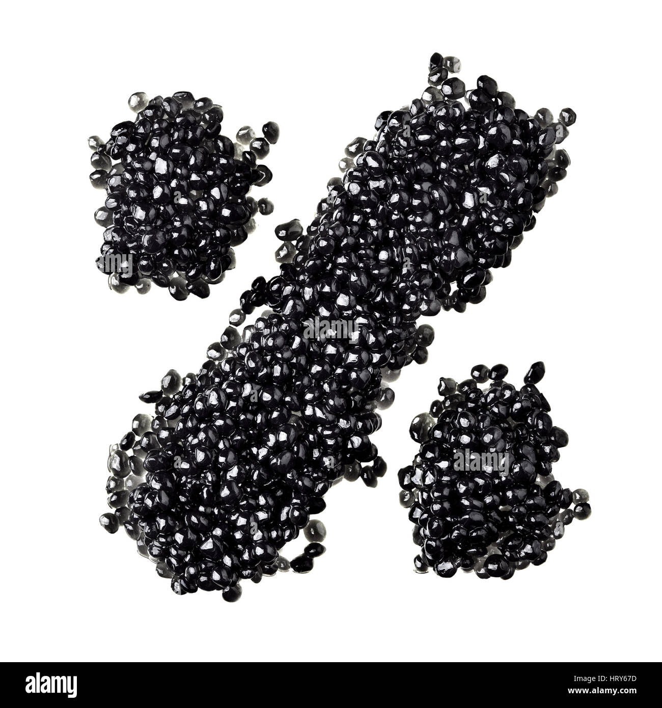 Per cent sign - Alphabet made from black caviar Stock Photo