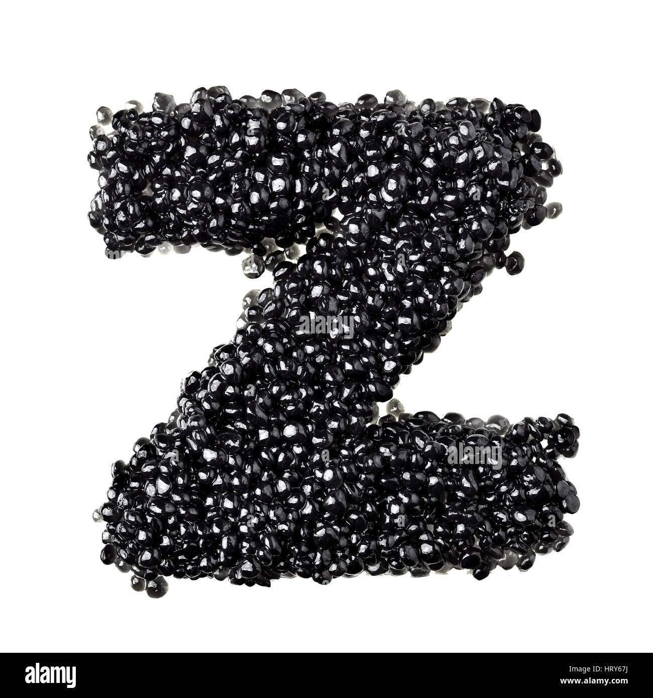 Z - Alphabet made from black caviar Stock Photo
