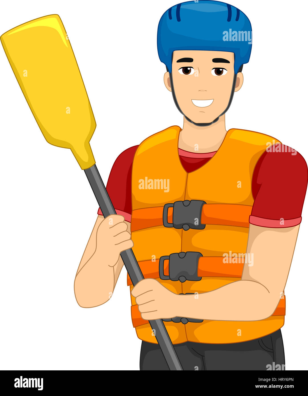 Illustration of a Man Wearing Whitewater Rafting Gear Stock Photo Alamy