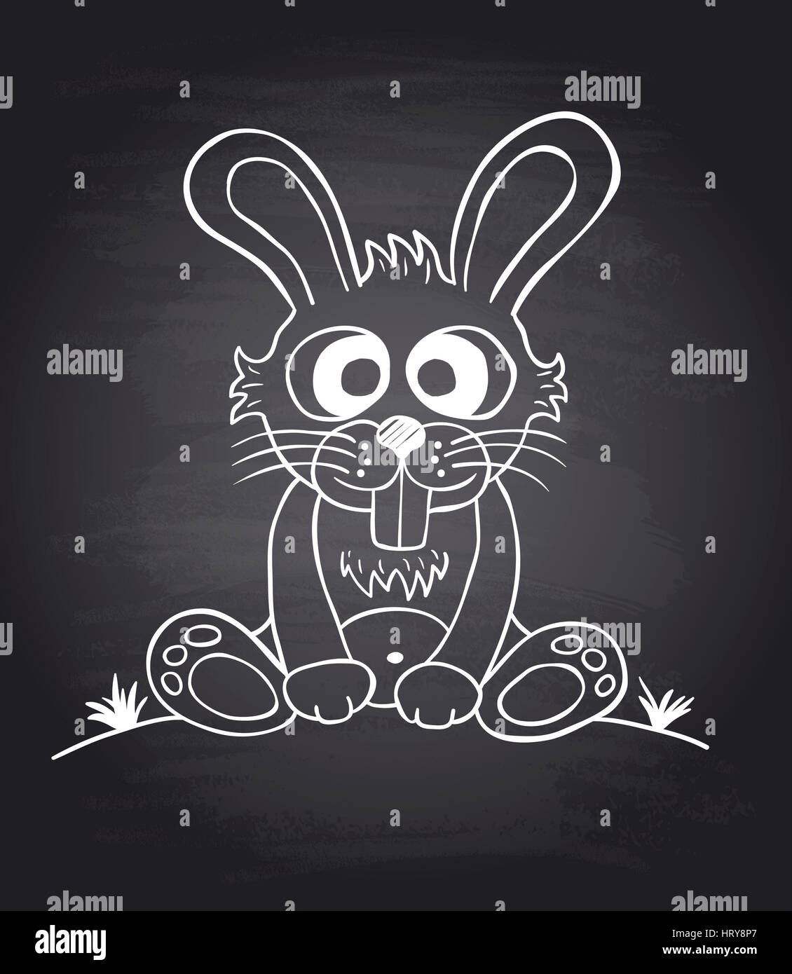 Chalkboard background with funny rabbit.Vector illustration Stock Photo ...