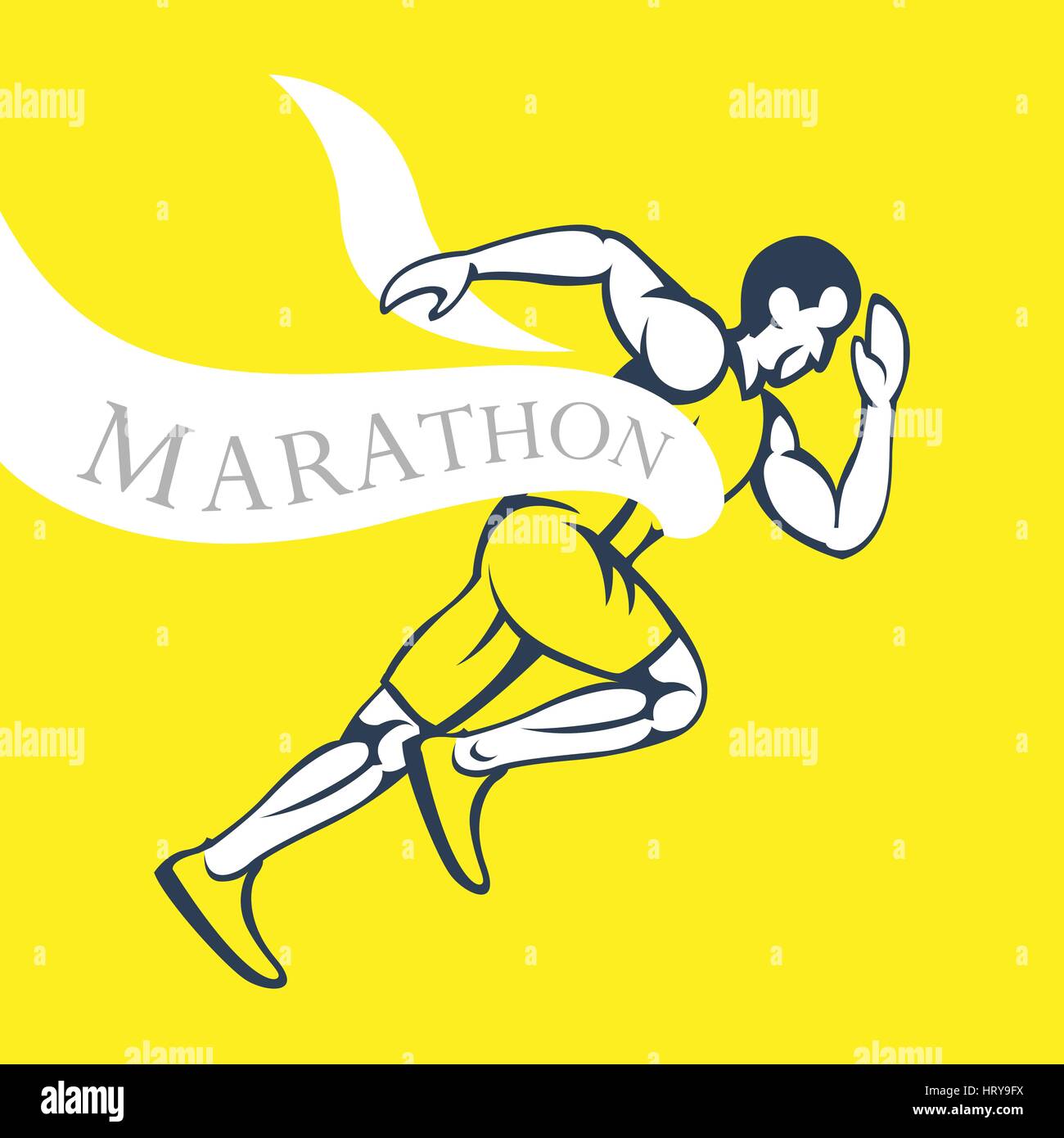 Marathon Vector Logo. Running Club Icon Stock Vector Image & Art - Alamy