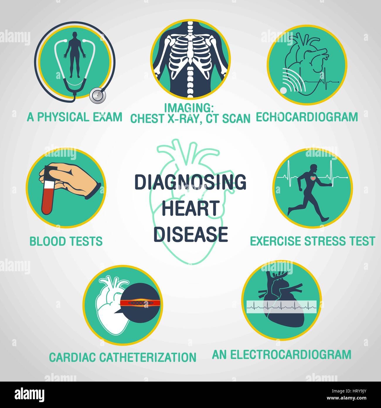 diagnosing heart disease vector logo icon design infographic Stock ...
