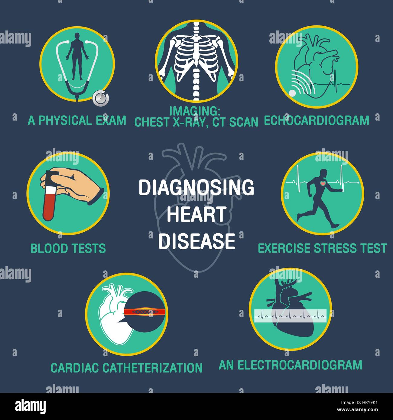 diagnosing heart disease vector logo icon design infographic Stock ...