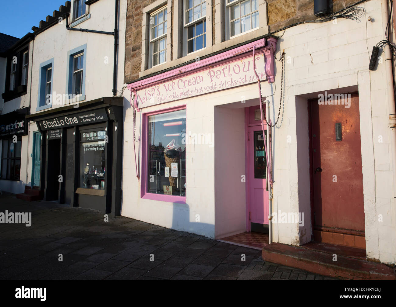 Shops in Anstruther Scotland Stock Photo Alamy