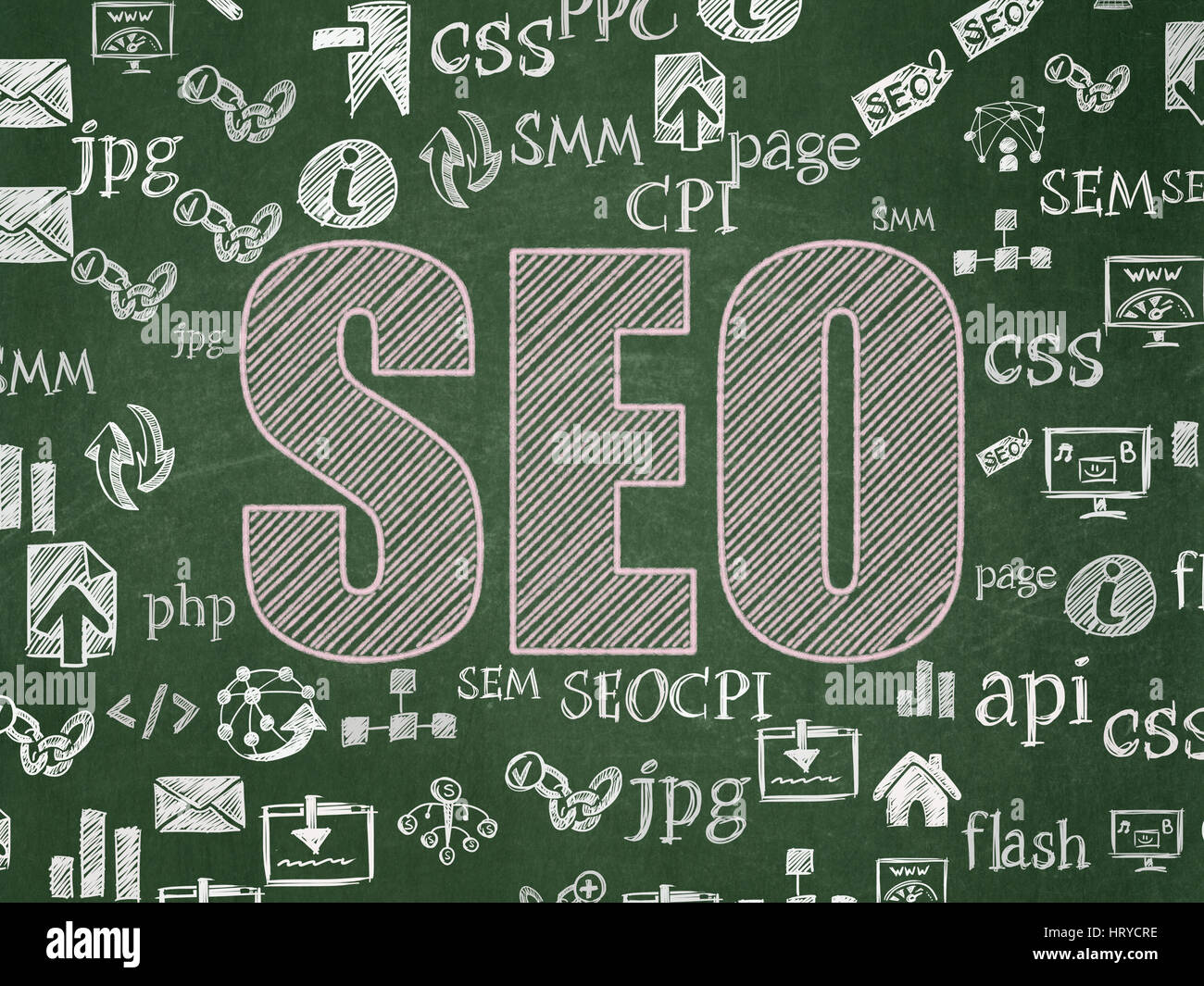 Web design concept: SEO on School board background Stock Photo - Alamy