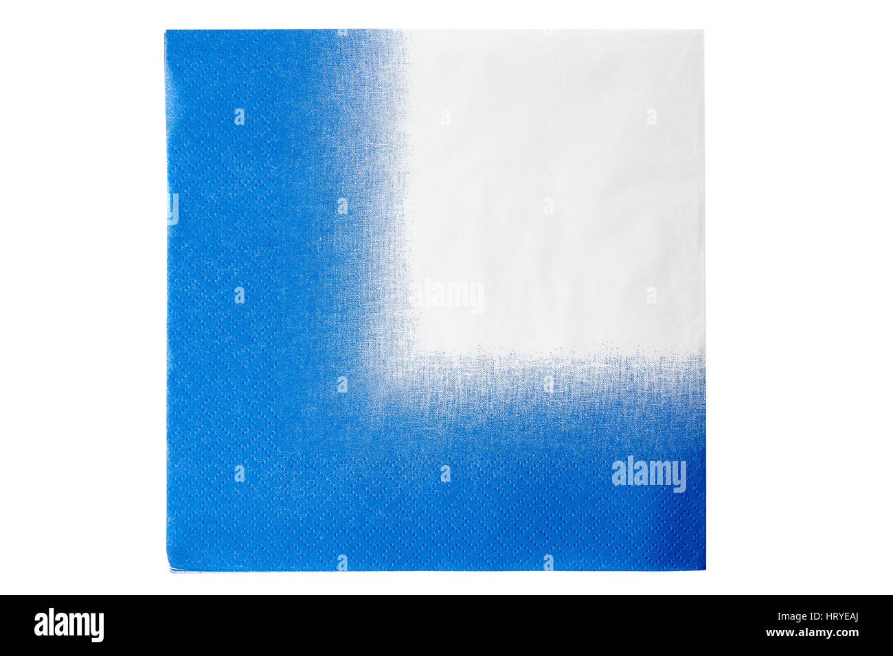Blue white paper napkin isolated Stock Photo