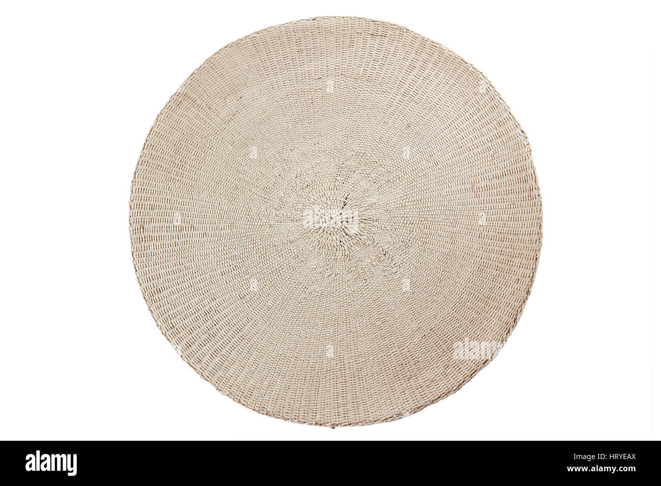 Round wicker placemat on white Stock Photo Alamy