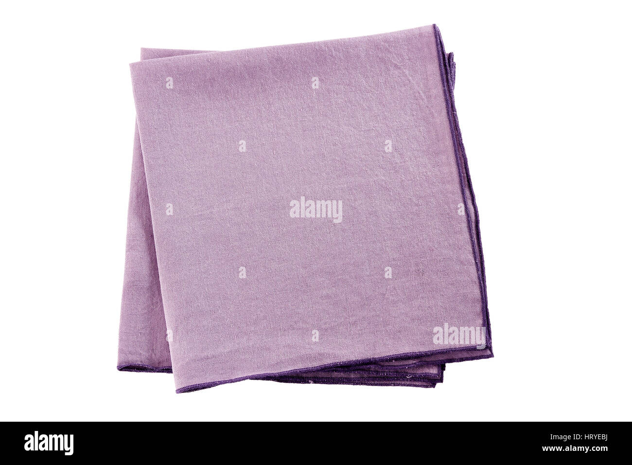 Two violet textile napkins on white Stock Photo