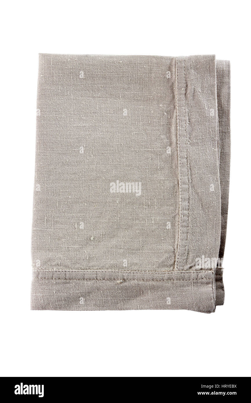 Linen napkin on white Stock Photo