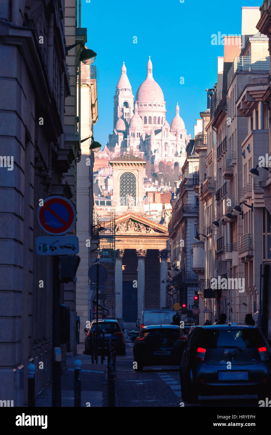 Sacre-Coeur Basilica in the morning, Paris, France Stock Photo