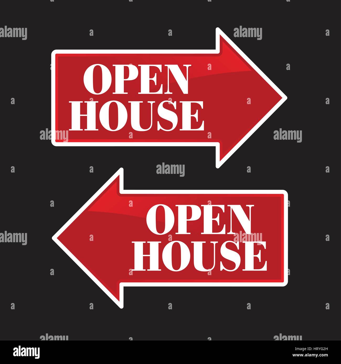 Open House Real Estate Arrow Signs Stock Vector Image & Art Alamy