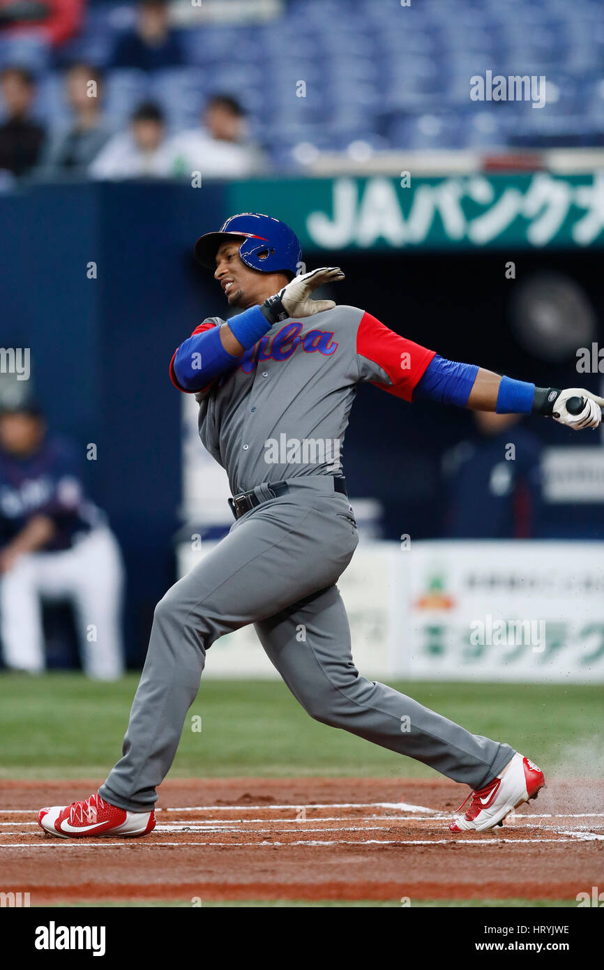 Yurisbel Gracial (CUB),  MARCH 5, 2017 - Baseball :  2017 World Baseball Classic Exhibithion Game  between Seibu Lions - Cuba  at Kyocera Dome Osaka in Osaka, Japan.  (Photo by Yohei Osada/AFLO SPORT) Stock Photo