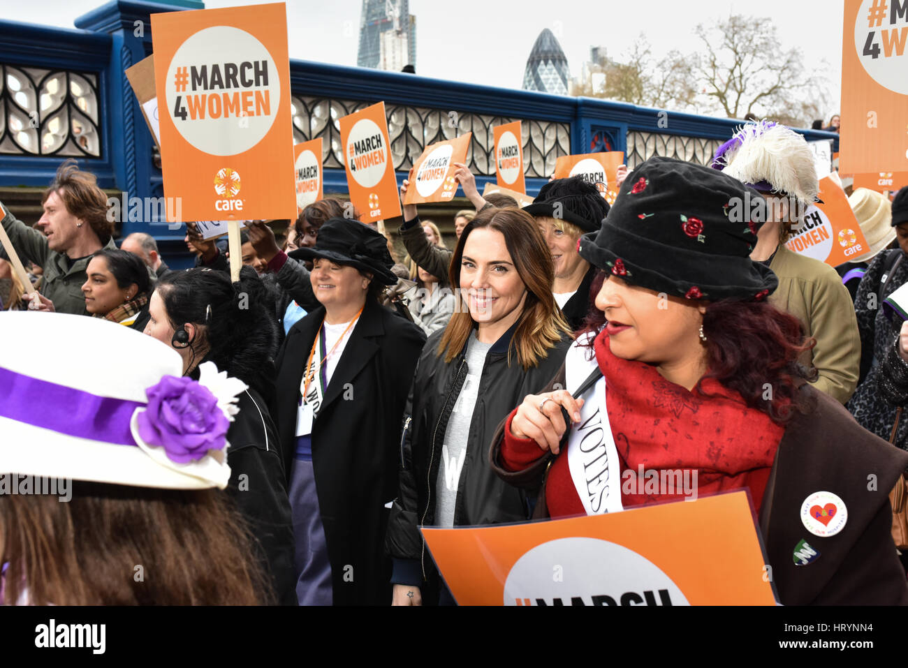 London, UK. 5th Mar, 2017. Melanie C at Care International's March for Women. Hundreds gathered outside London City Hall, including Annie Lennox and London Mayor Sadiq Khan, to march across Tower Bridge for women's rights and equality. Credit: Jacob Sacks-Jones/Alamy Live News. Stock Photo