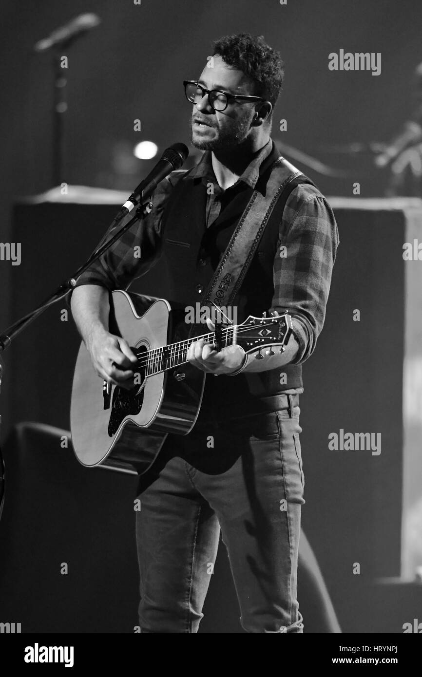 FORT LAUDERDALE, FL - MARCH 04: Amos Lee performs at The Parker Playhouse on March 4, 2017 in Fort Lauderdale Florida. Credit: mpi04/MediaPunch Stock Photo