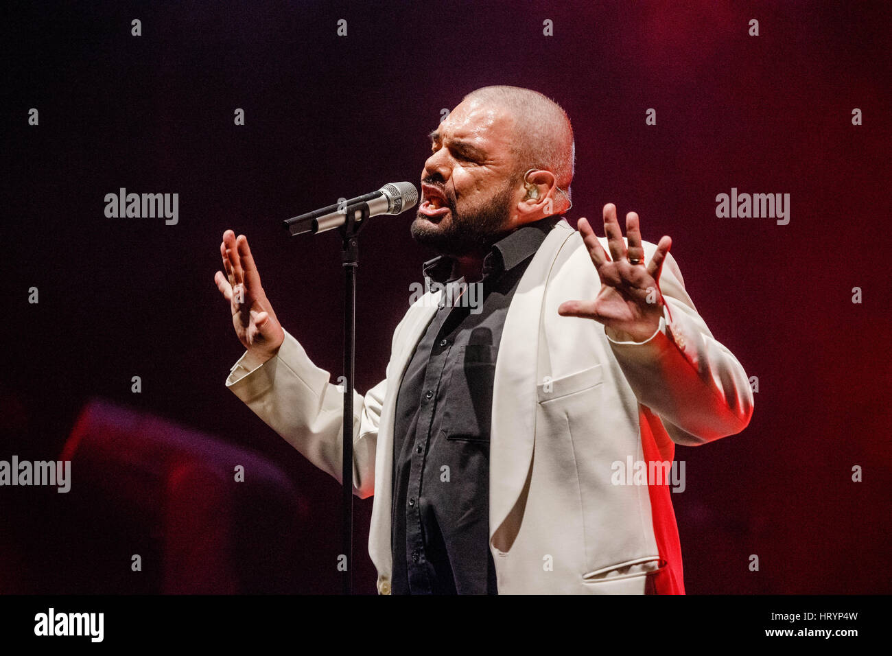 Singer Marian Gold from the band Alphaville performing in Hamburg ...