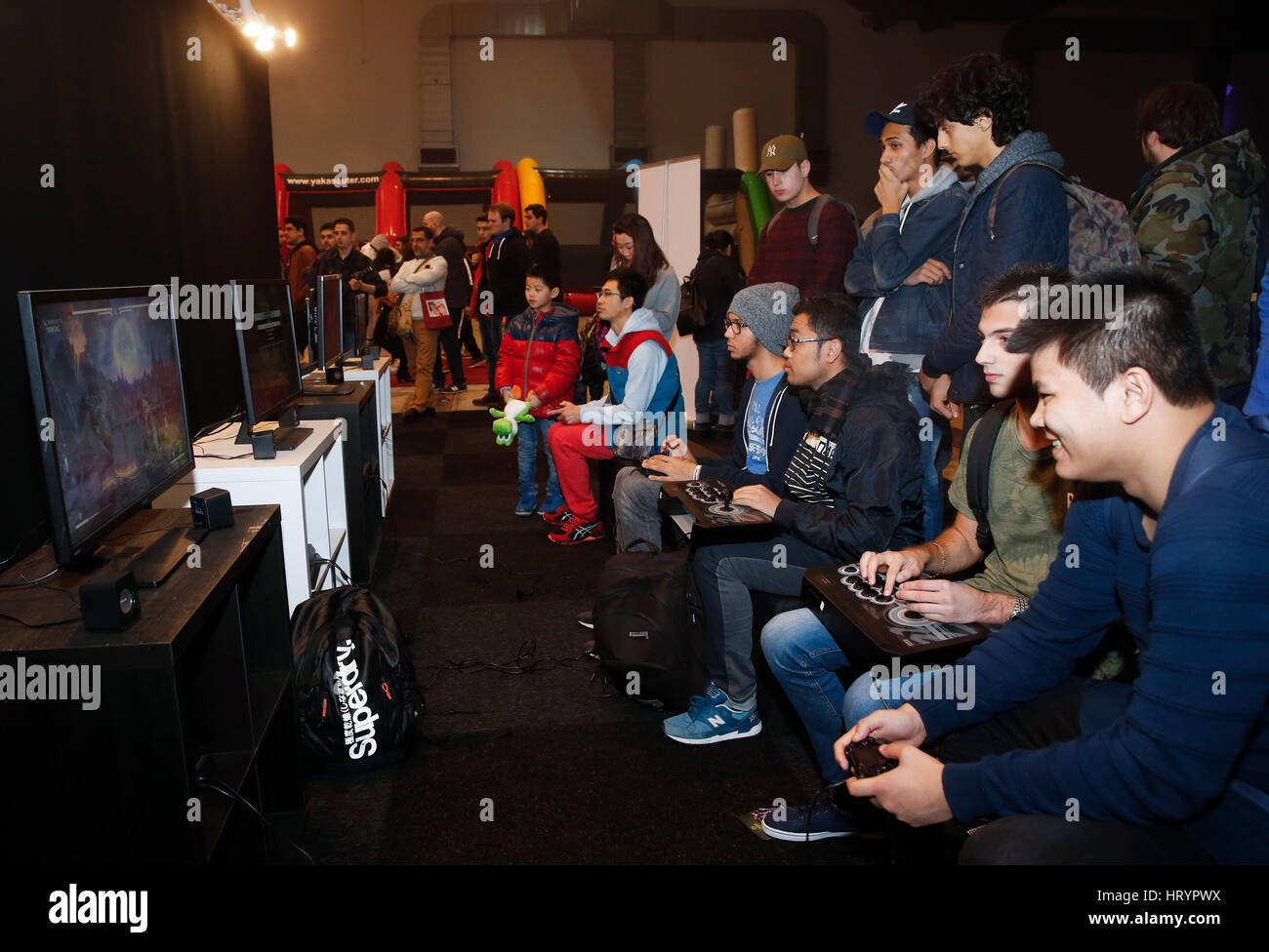 Brussels Belgium 5th Mar 17 People Play Video Games At Made In Asia Animation And Cartoon