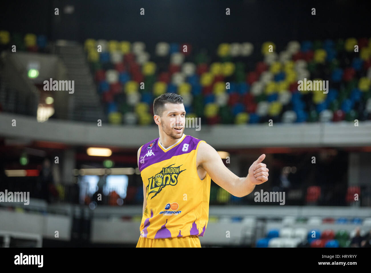 London, UK. 5th March, 2017. Leeds Force defeat  London Lions  92-81  at Copper box, Olympic Park, London. Lions' Navid Niktash. Credit Carol Moir/AlamyLiveNews. Stock Photo