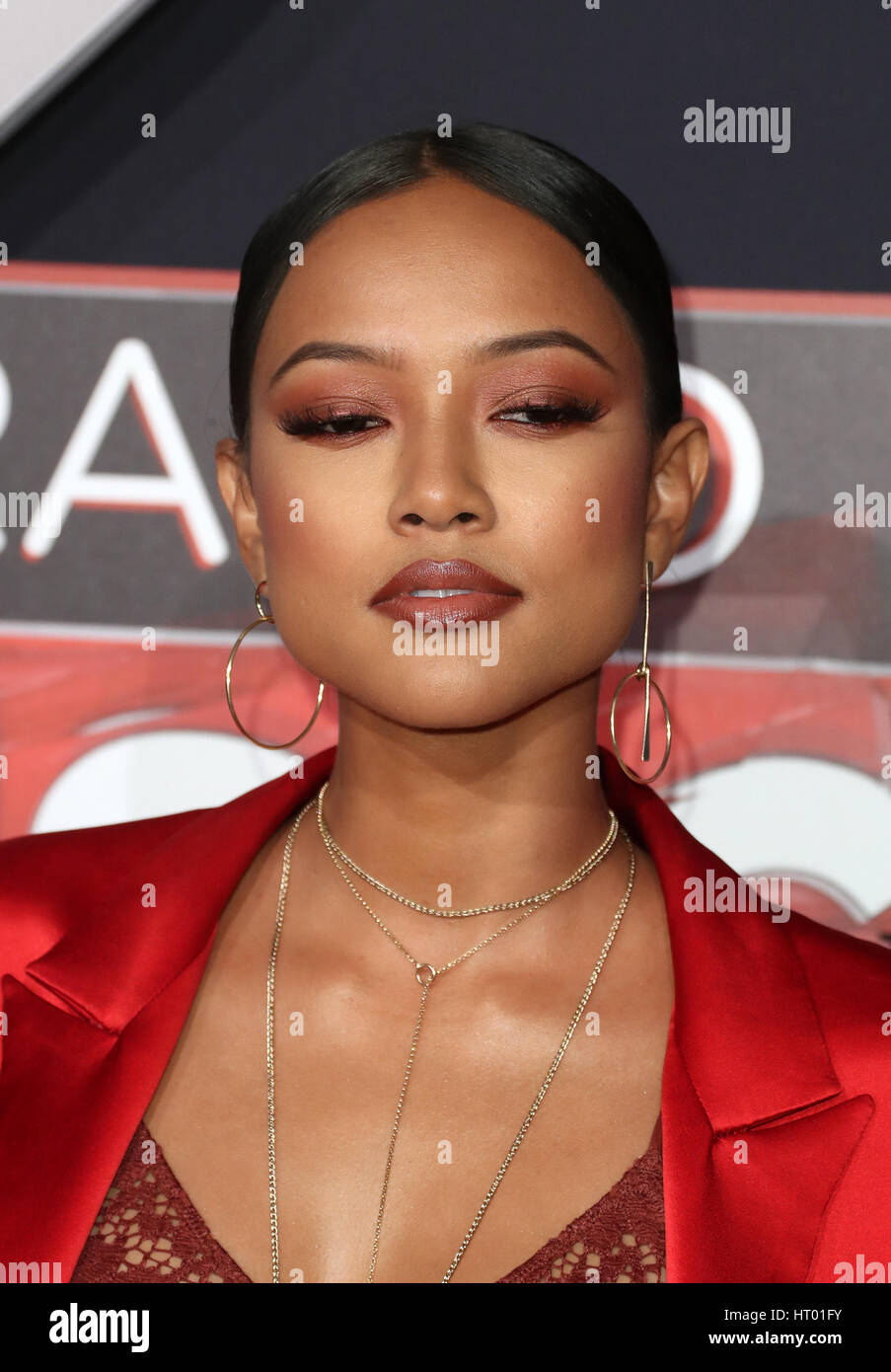 LOS ANGELES, CA - March 05: Karrueche Tran, At The 2017 iHeartRadio