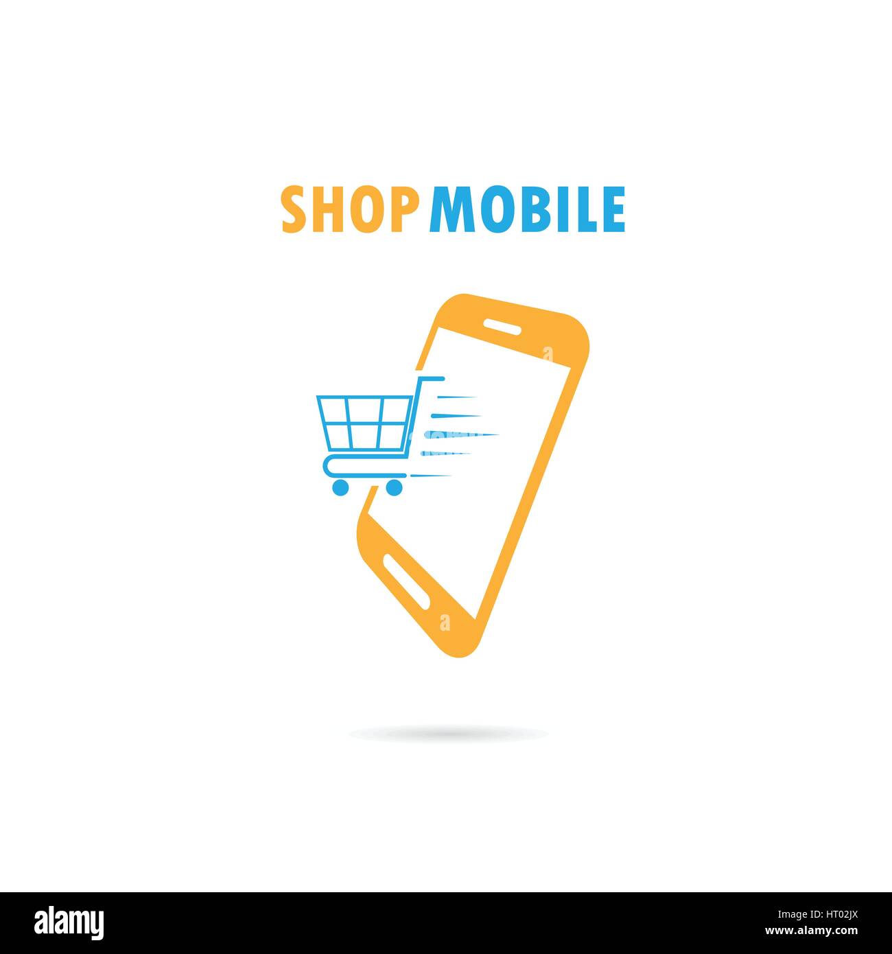 Mobile phone with online shopping shopping phone concept illustration
