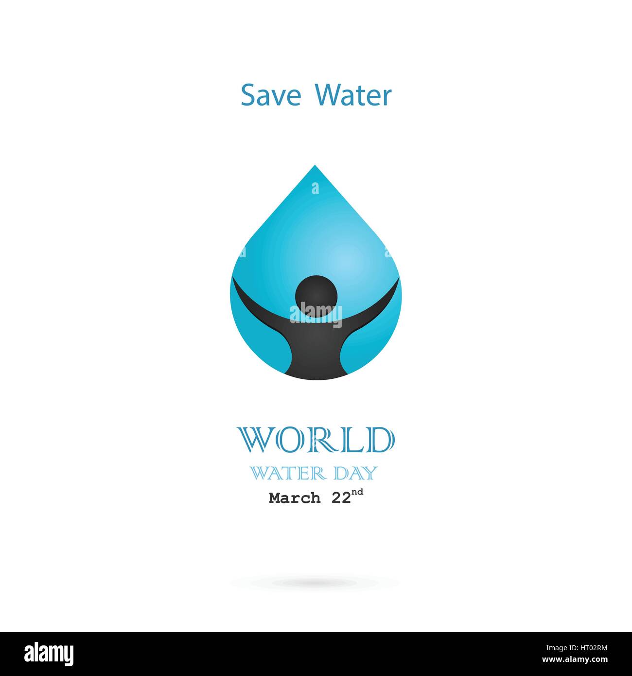 Water drop with human icon vector logo design template.World Water Day ...