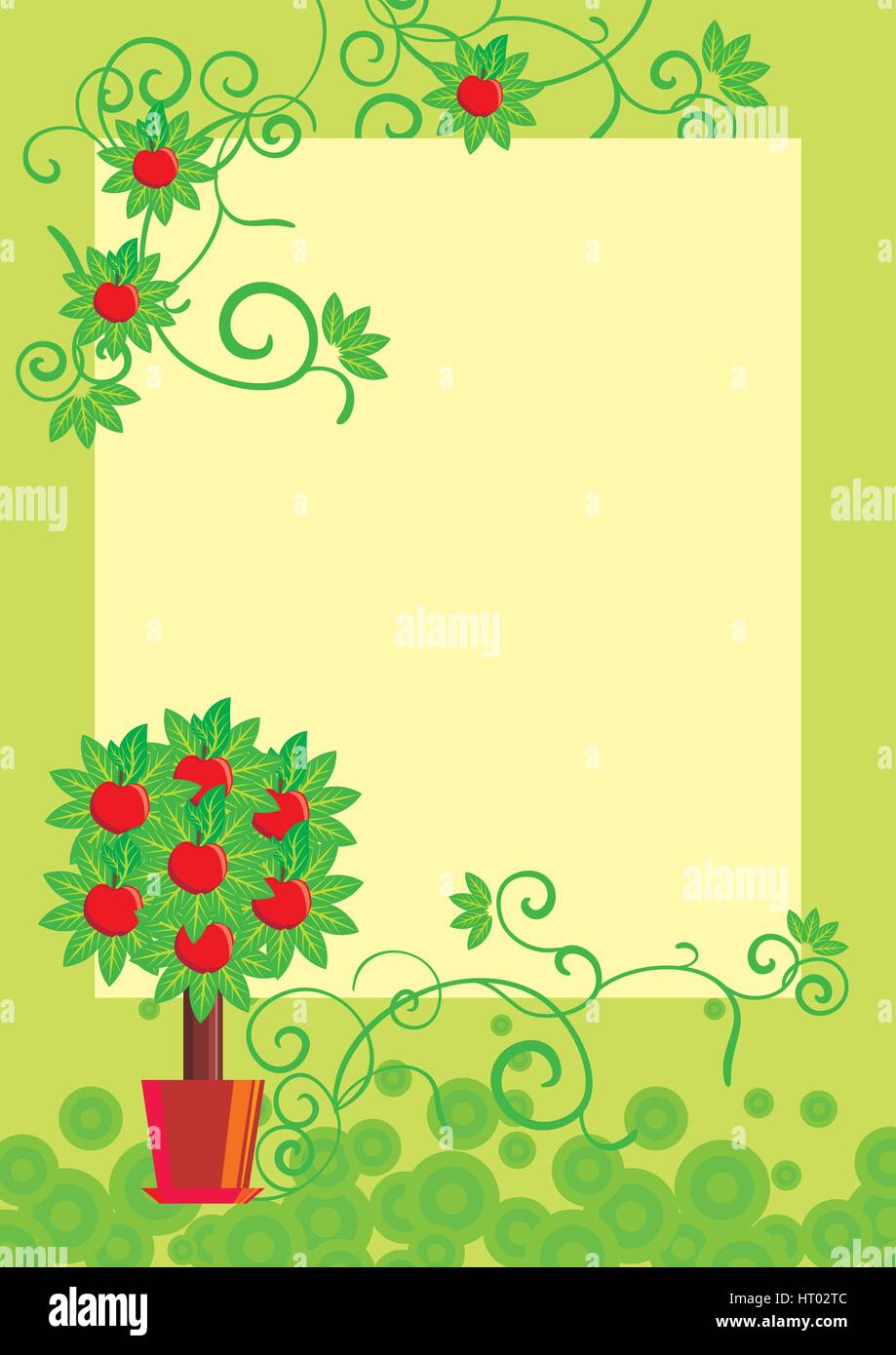 Apple orchard view Stock Vector Images - Alamy