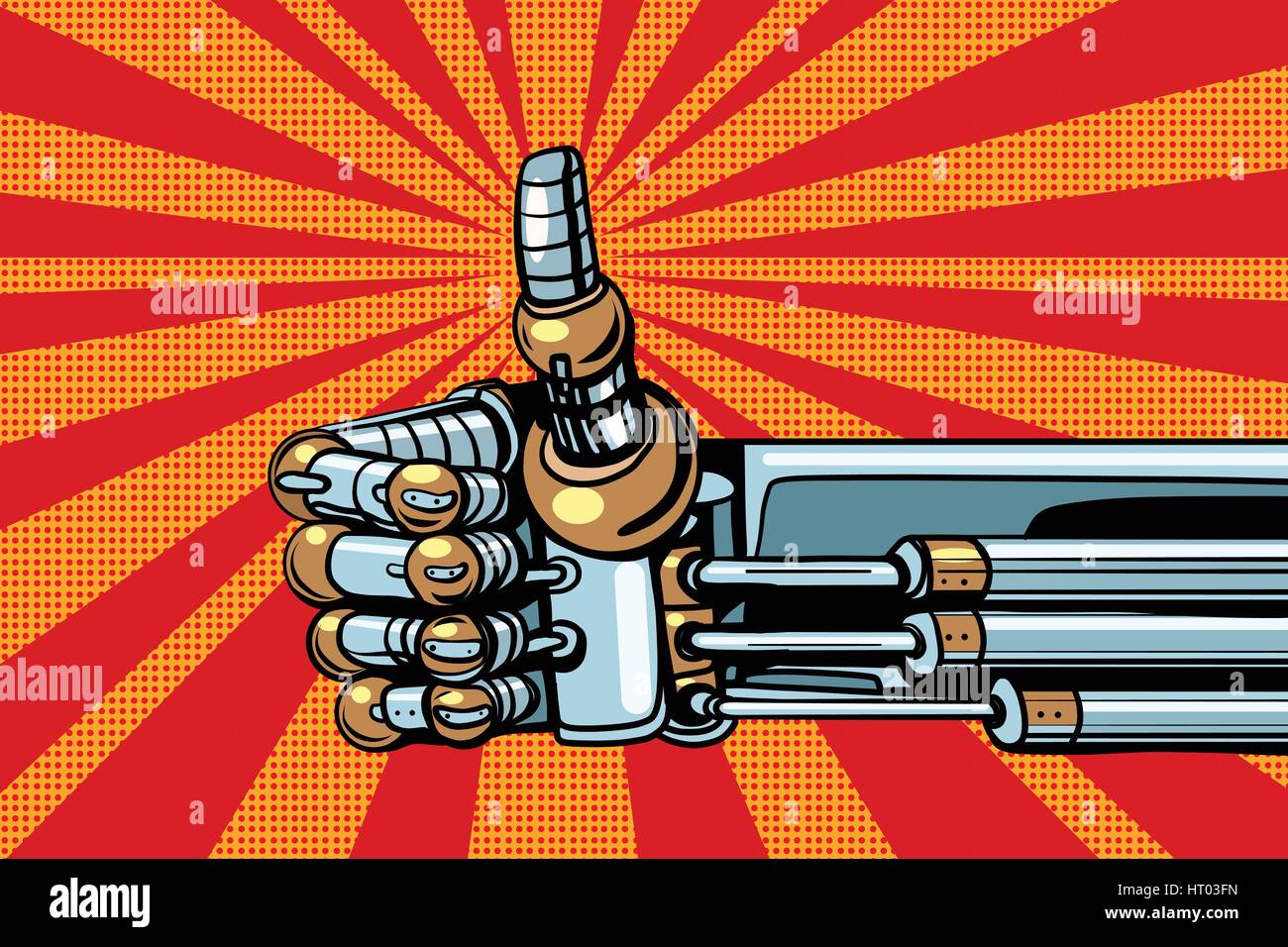 Robot thumb up gesture like Stock Vector