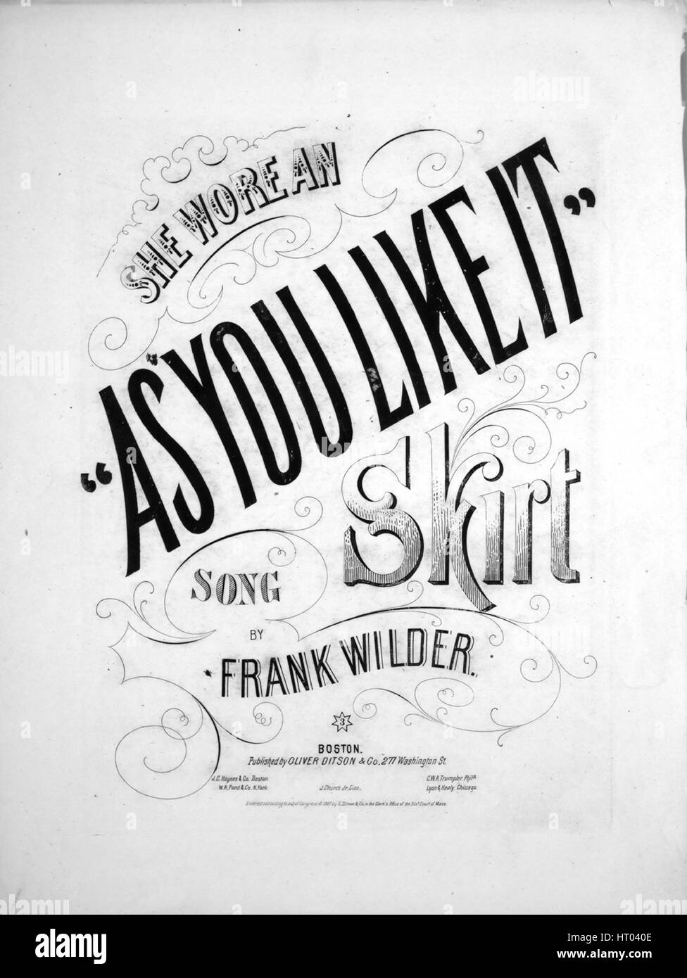 Sheet music cover image of the song 'She Wore An 'As You Like It' Skirt