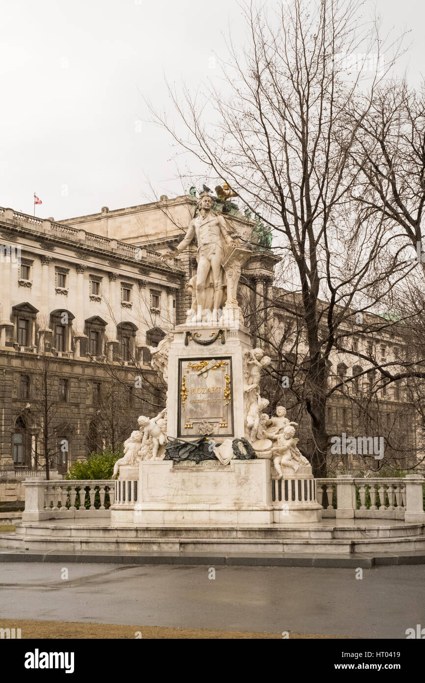 Statue of Mozart in Burggarten Imperial Palace Gardens, Vienna, Austria, Europe Stock Photo