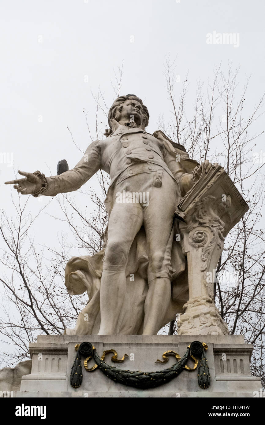 Statue of Mozart in Burggarten Imperial Palace Gardens, Vienna, Austria, Europe Stock Photo