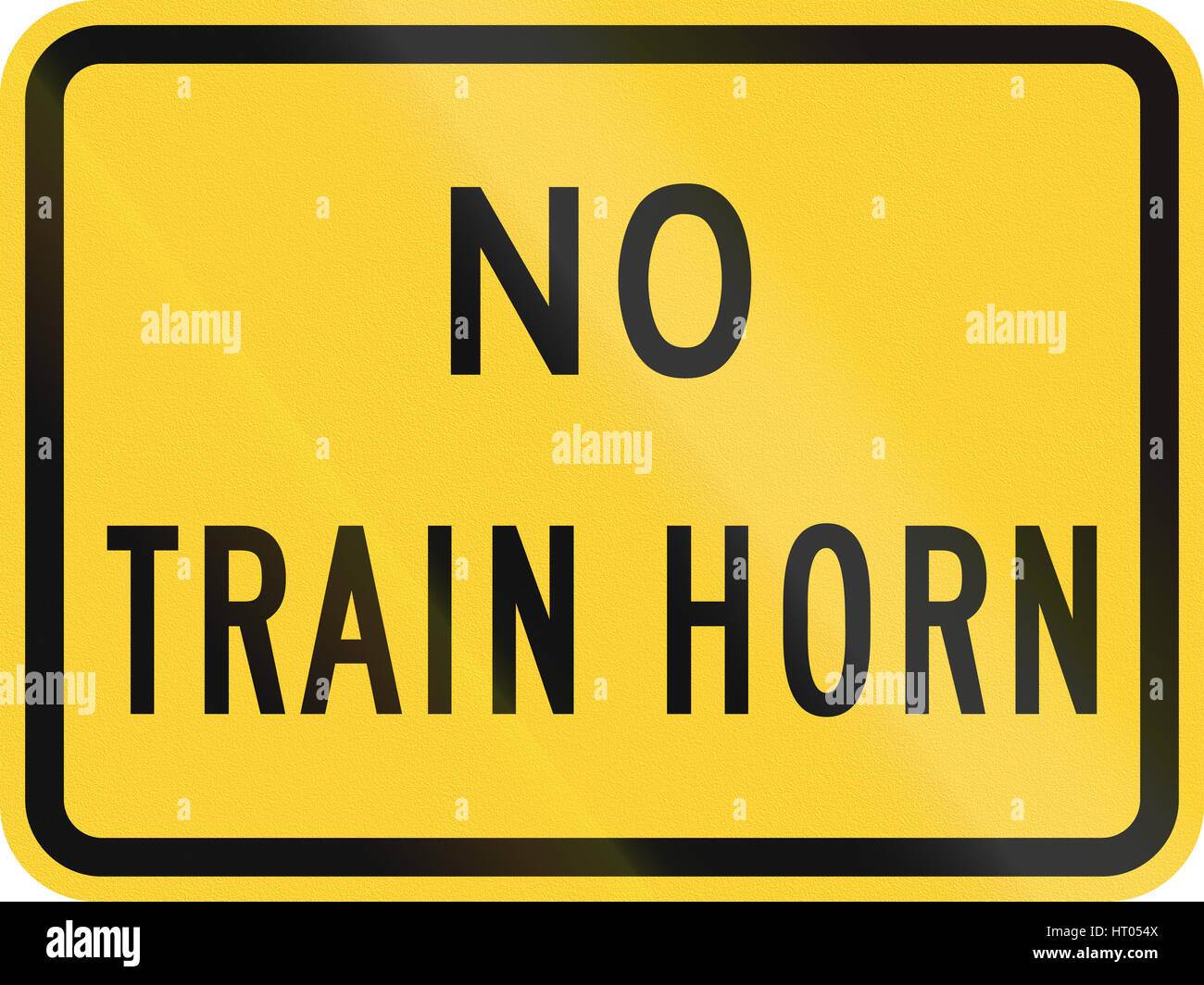 United States MUTCD road sign - No train horn. Stock Photo