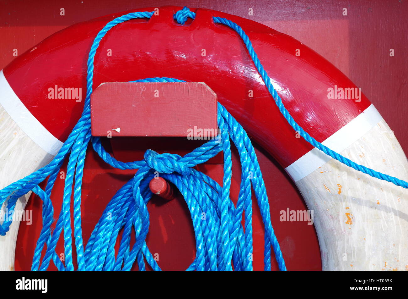 Red And White Lifebuoy Ring Uk Stock Photo