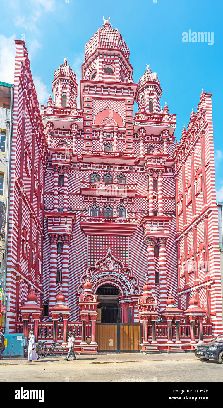 COLOMBO, SRI LANKA DECEMBER 6, 2016 The JamiUlAlfar Mosque Stock