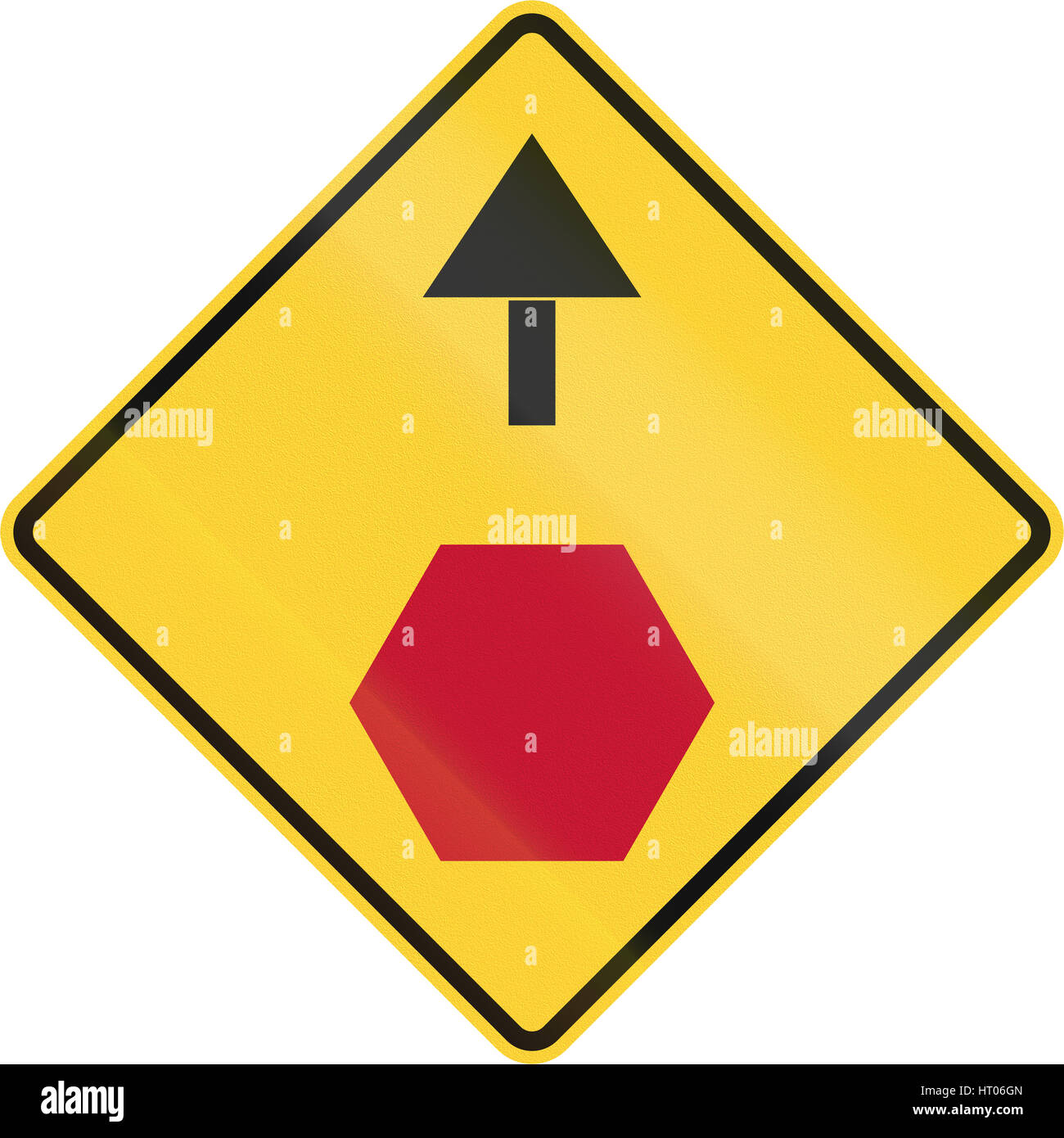 United States road sign Stop ahead Stock Photo