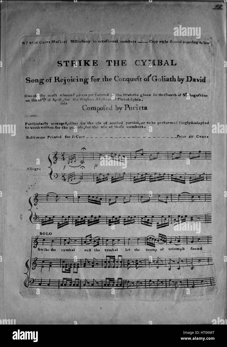 Sheet music cover image of the song 'Strike The Cymbal Song of