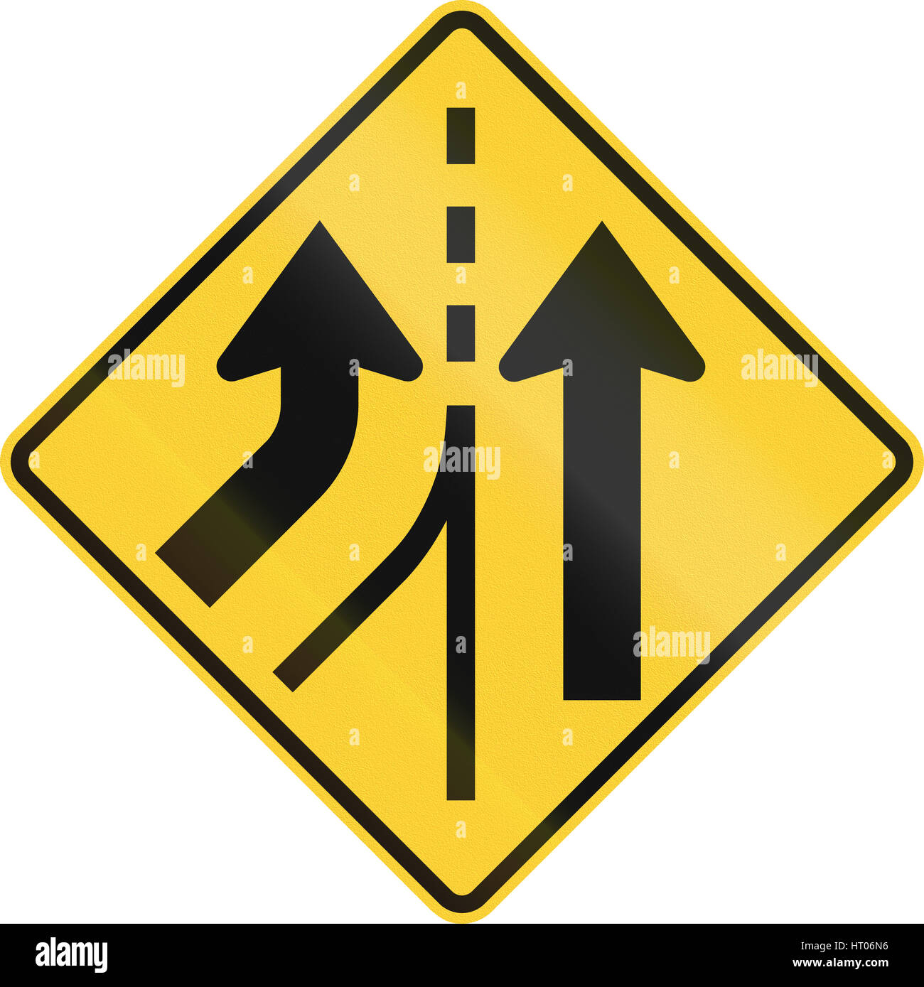 United States MUTCD road sign - Intersection with merge Stock Photo - Alamy