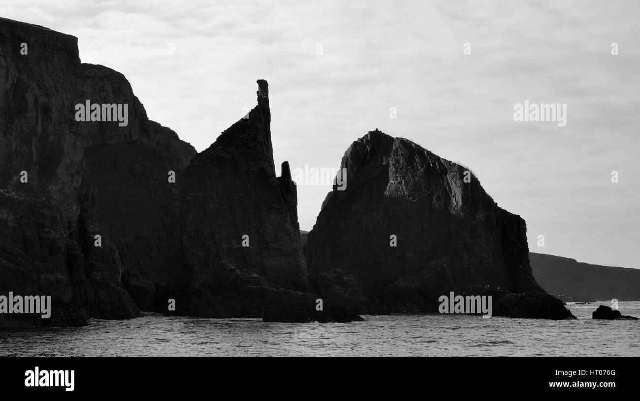 Sea stacks, Merope Rocks, Trevose Head, Cornwall, UK, October 2015. Stock Photo