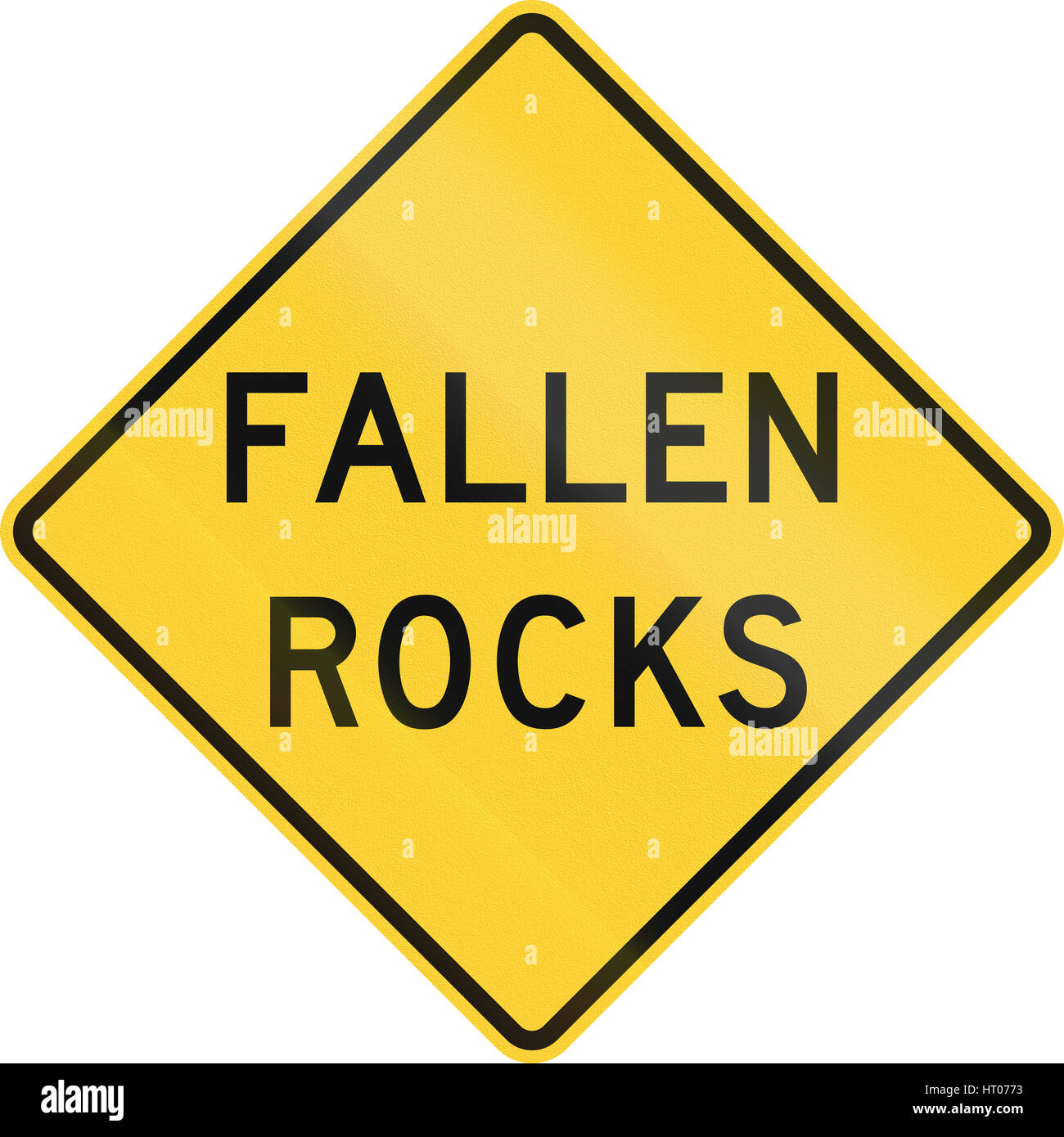 United States MUTCD road sign - Fallen rocks Stock Photo - Alamy